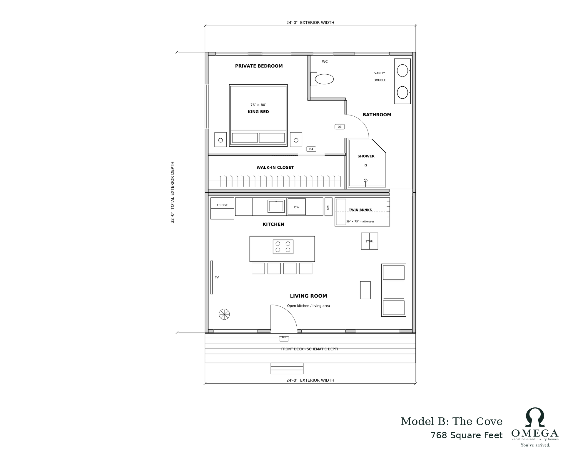 Model B: The Cove floor plan